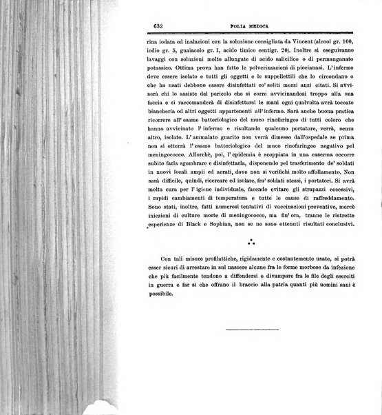 Folia medica periodico trimensile di patologia e clinica medica