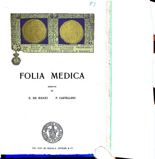 Folia medica periodico trimensile di patologia e clinica medica