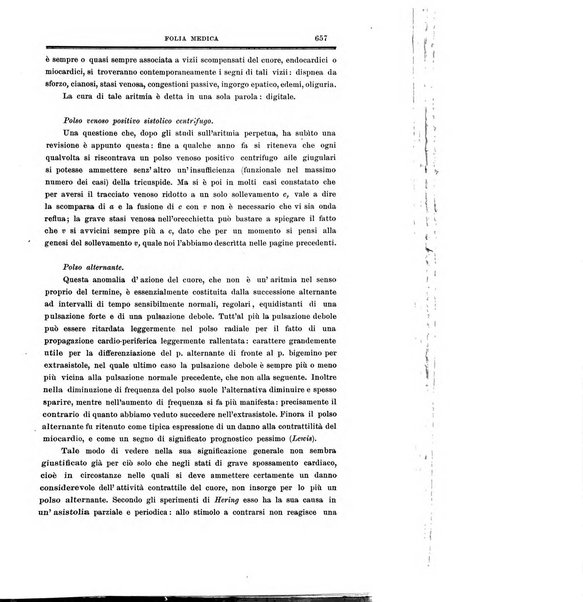 Folia medica periodico trimensile di patologia e clinica medica