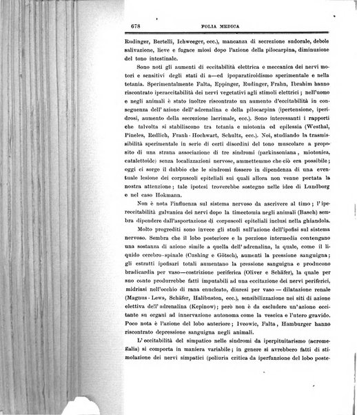 Folia medica periodico trimensile di patologia e clinica medica