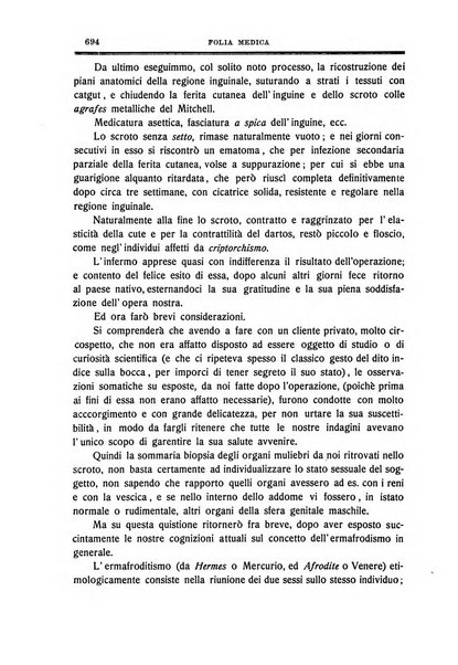 Folia medica periodico trimensile di patologia e clinica medica