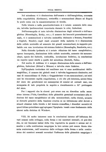 Folia medica periodico trimensile di patologia e clinica medica