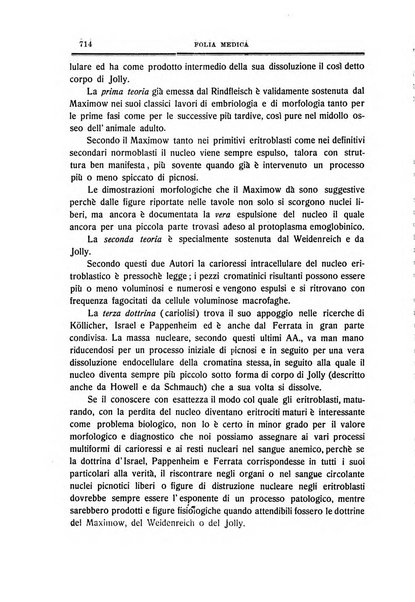 Folia medica periodico trimensile di patologia e clinica medica