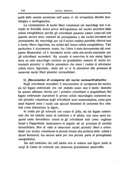 Folia medica periodico trimensile di patologia e clinica medica