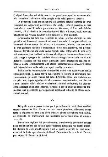 Folia medica periodico trimensile di patologia e clinica medica