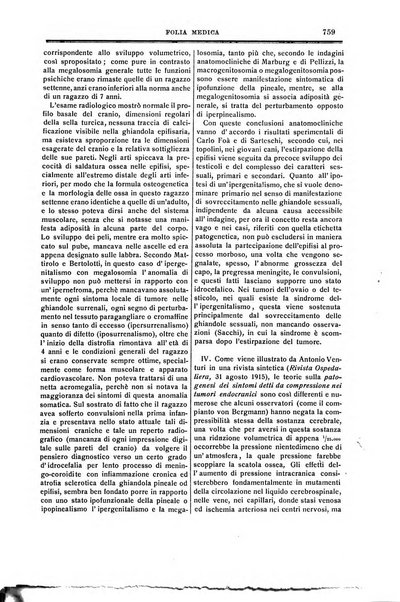 Folia medica periodico trimensile di patologia e clinica medica