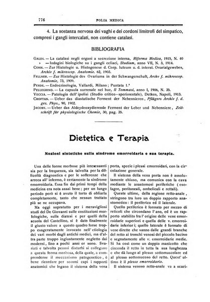 Folia medica periodico trimensile di patologia e clinica medica