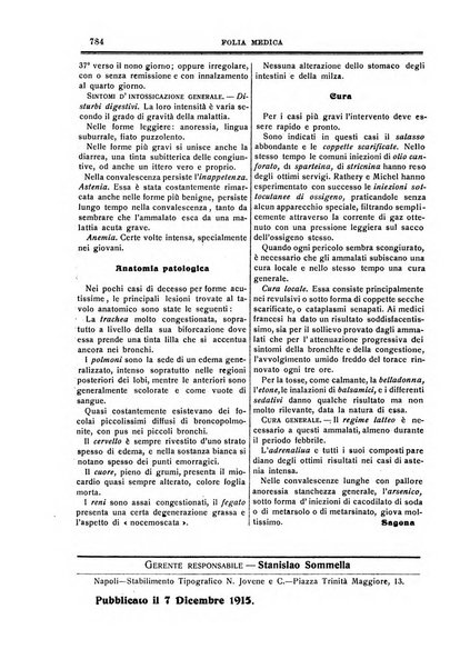 Folia medica periodico trimensile di patologia e clinica medica