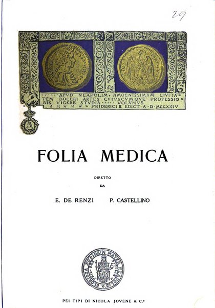 Folia medica periodico trimensile di patologia e clinica medica