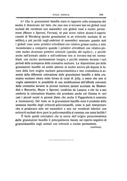 Folia medica periodico trimensile di patologia e clinica medica