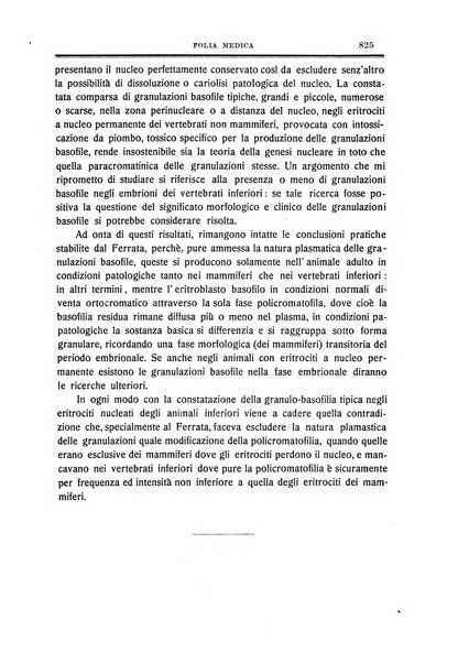 Folia medica periodico trimensile di patologia e clinica medica