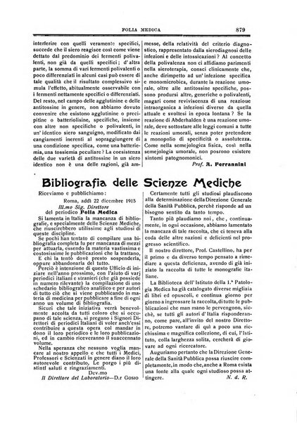 Folia medica periodico trimensile di patologia e clinica medica