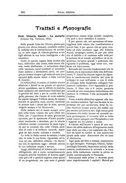 Folia medica periodico trimensile di patologia e clinica medica