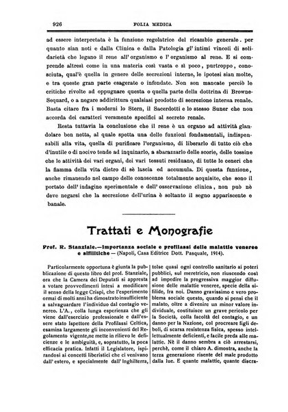 Folia medica periodico trimensile di patologia e clinica medica