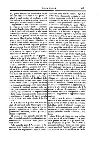 Folia medica periodico trimensile di patologia e clinica medica