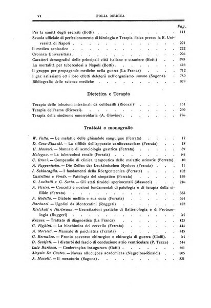 Folia medica periodico trimensile di patologia e clinica medica