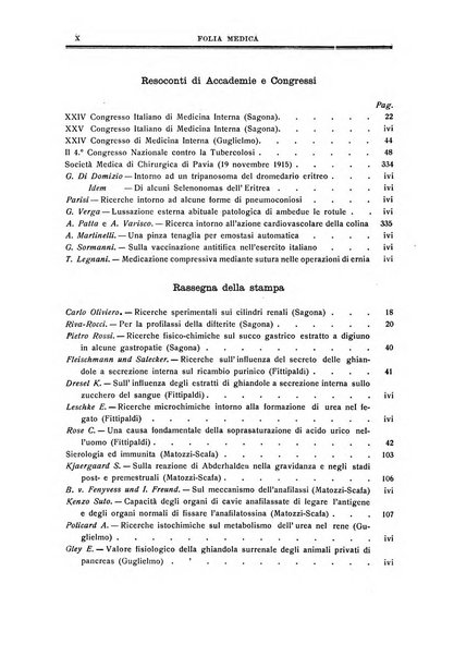 Folia medica periodico trimensile di patologia e clinica medica