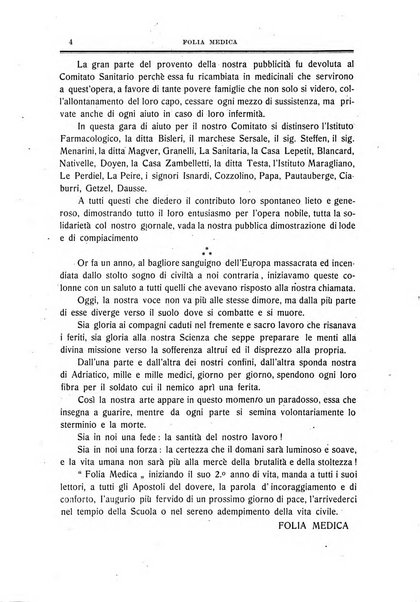 Folia medica periodico trimensile di patologia e clinica medica