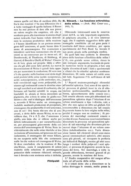 Folia medica periodico trimensile di patologia e clinica medica