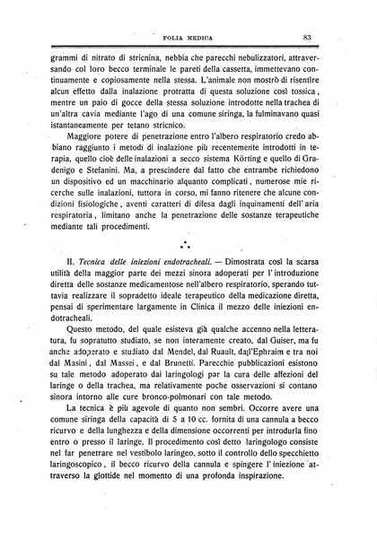 Folia medica periodico trimensile di patologia e clinica medica