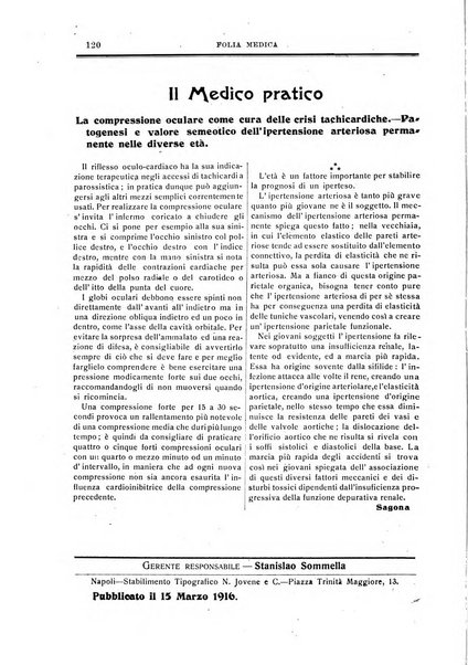 Folia medica periodico trimensile di patologia e clinica medica