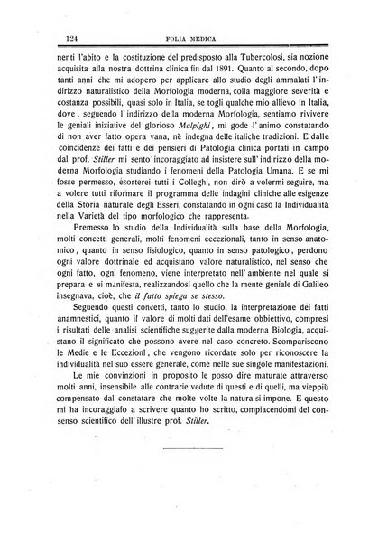 Folia medica periodico trimensile di patologia e clinica medica