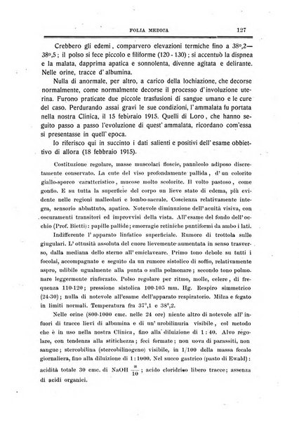 Folia medica periodico trimensile di patologia e clinica medica