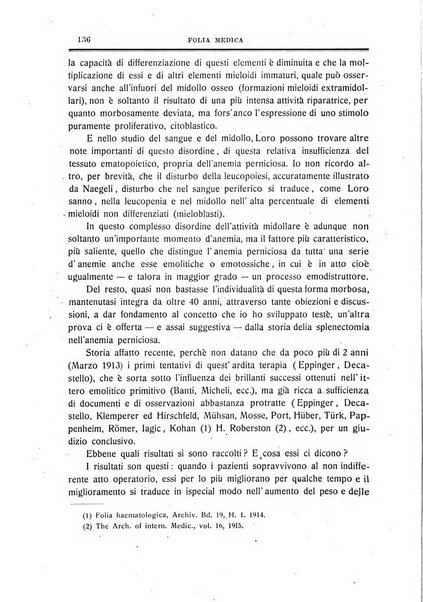 Folia medica periodico trimensile di patologia e clinica medica