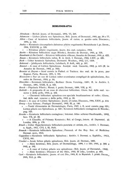 Folia medica periodico trimensile di patologia e clinica medica