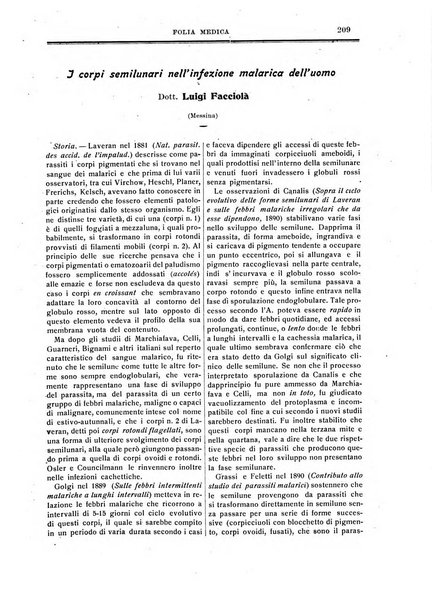 Folia medica periodico trimensile di patologia e clinica medica