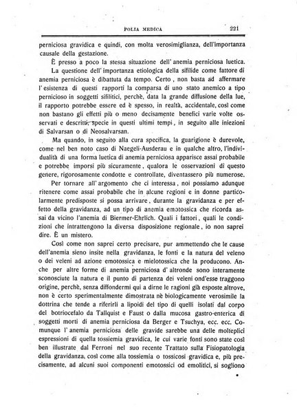 Folia medica periodico trimensile di patologia e clinica medica