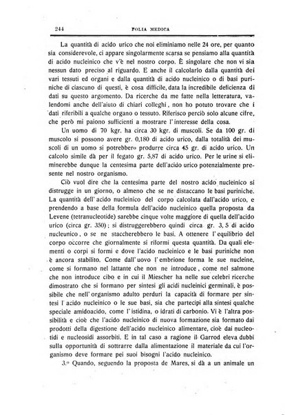 Folia medica periodico trimensile di patologia e clinica medica