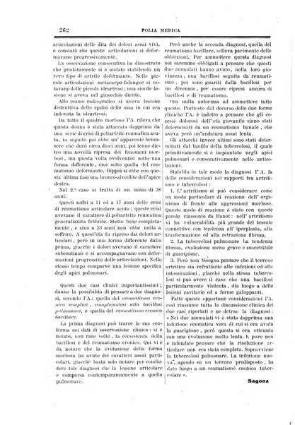 Folia medica periodico trimensile di patologia e clinica medica