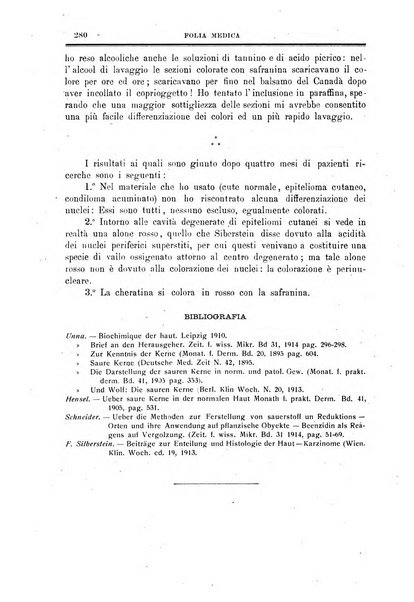 Folia medica periodico trimensile di patologia e clinica medica