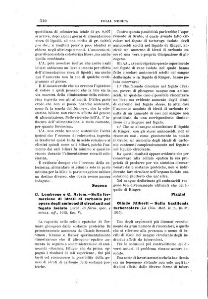 Folia medica periodico trimensile di patologia e clinica medica