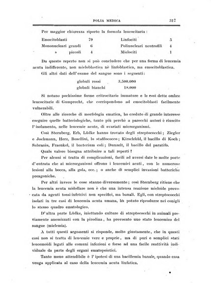 Folia medica periodico trimensile di patologia e clinica medica