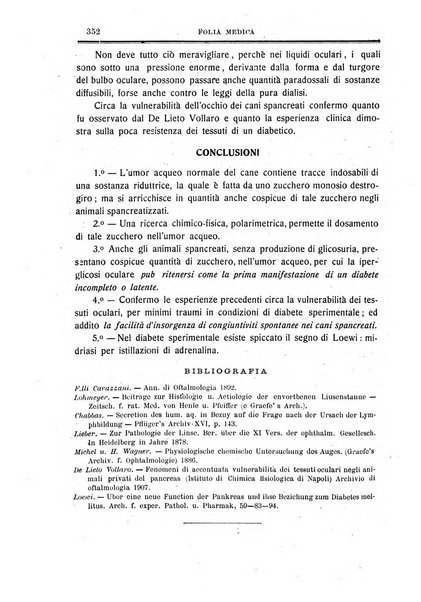 Folia medica periodico trimensile di patologia e clinica medica