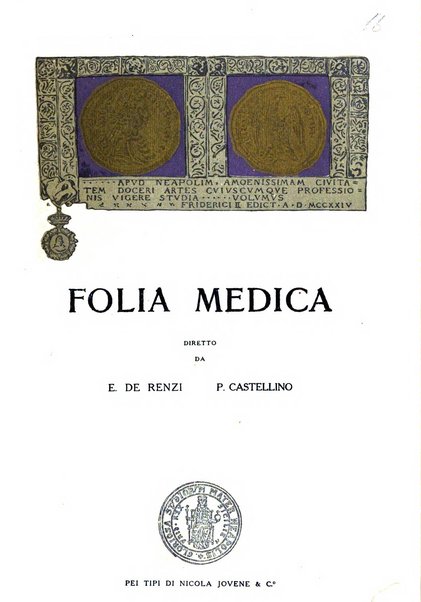 Folia medica periodico trimensile di patologia e clinica medica