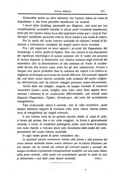 Folia medica periodico trimensile di patologia e clinica medica