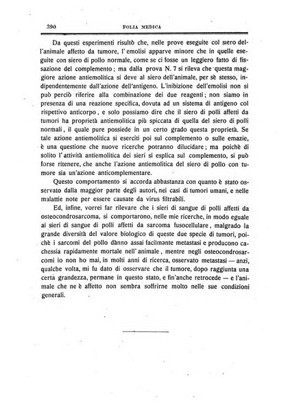 Folia medica periodico trimensile di patologia e clinica medica