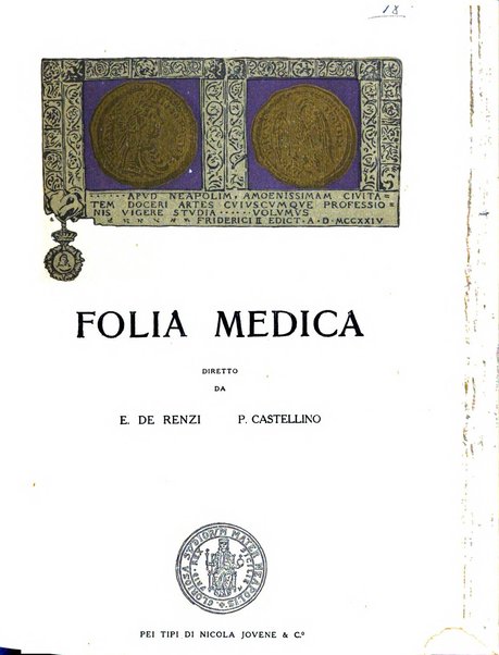 Folia medica periodico trimensile di patologia e clinica medica