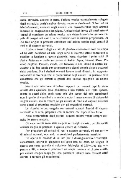 Folia medica periodico trimensile di patologia e clinica medica