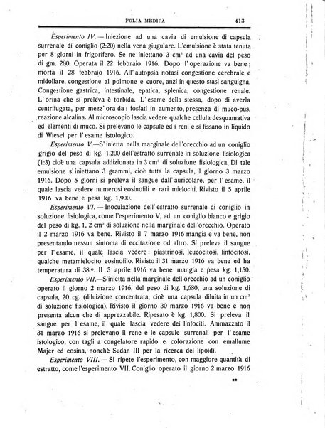 Folia medica periodico trimensile di patologia e clinica medica