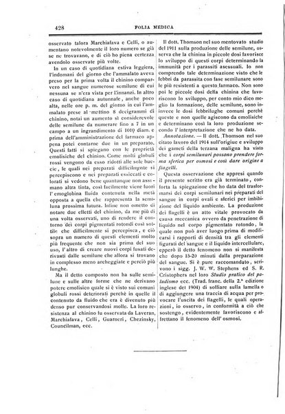 Folia medica periodico trimensile di patologia e clinica medica