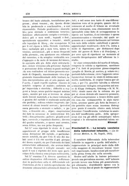 Folia medica periodico trimensile di patologia e clinica medica