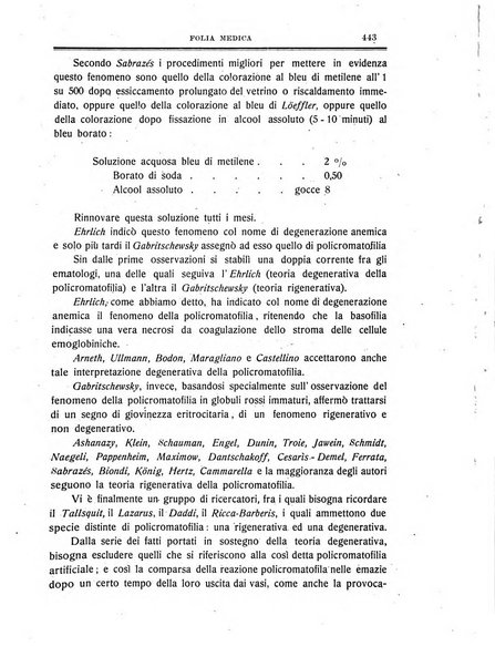 Folia medica periodico trimensile di patologia e clinica medica