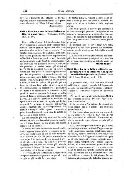 Folia medica periodico trimensile di patologia e clinica medica