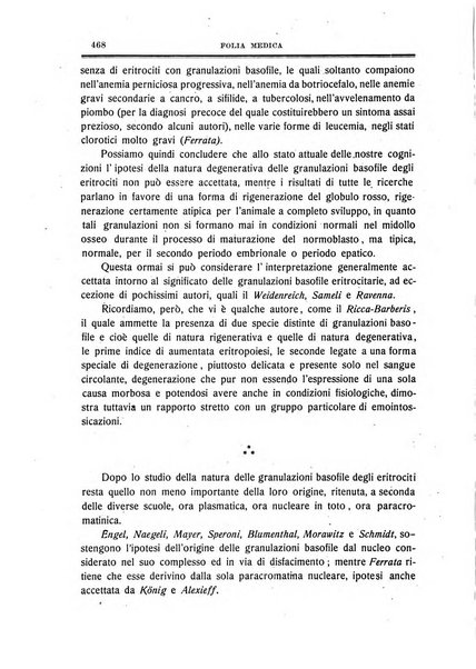 Folia medica periodico trimensile di patologia e clinica medica