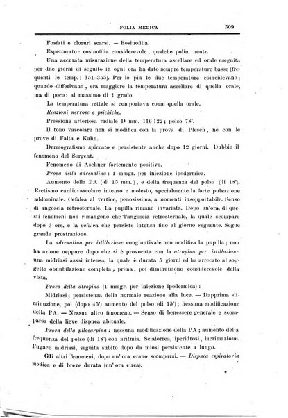 Folia medica periodico trimensile di patologia e clinica medica