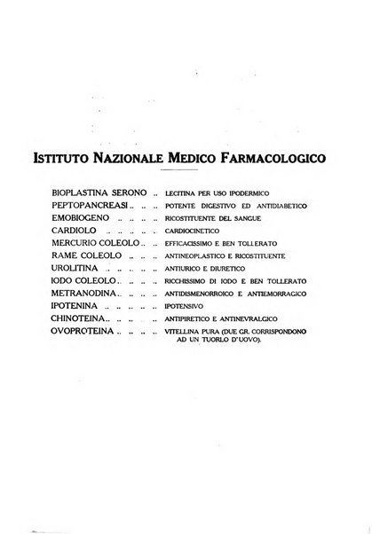 Folia medica periodico trimensile di patologia e clinica medica